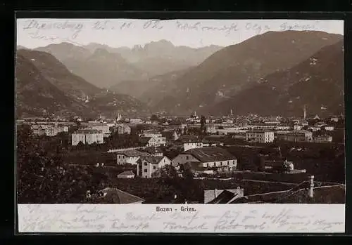 Foto-AK Fritz Gratl: Gries /Bozen, Blick über die Dächer