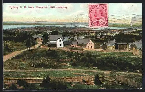 AK Sydney /C. B., View from Hardwood Hill Cemetery