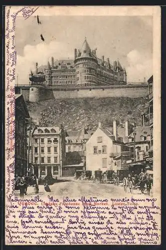 AK Quebec, Chateau Frontenac from Market, Lower Town