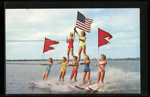 AK Human Pyramid at the water ski show at Florida`s Cypress Gardens