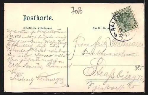 AK Aalen, Teilansicht mit Kirche, Denkmal