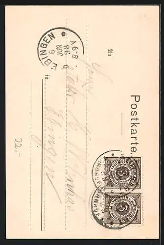 Künstler-AK Stuttgart, Kgl. Schlossgarten