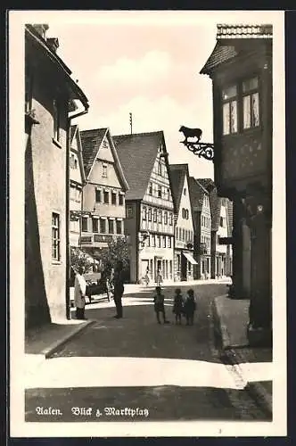 AK Aalen, Gasthaus und Metzgerei am Marktplatz