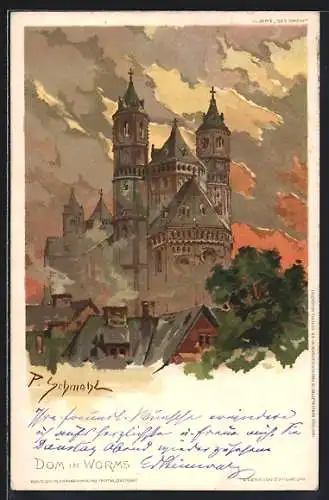 Künstler-AK P. Schmohl: Worms, Dom