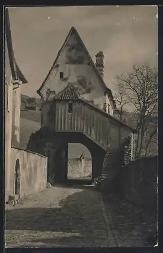 Foto-AK Frickenhausen / Main, Stadttor in der Altstadt