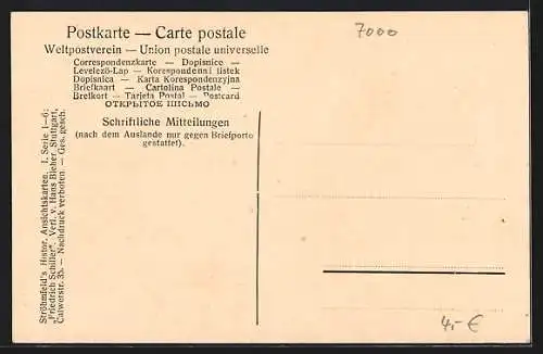 AK Weimar, Friedrich Schiller`s Sterbezimmer, erstes Schillerdenkmal in Stuttgart, Gruft in Weimar, Totenmaske