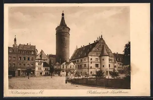 AK Kitzingen, Rathaus mit Marktturm