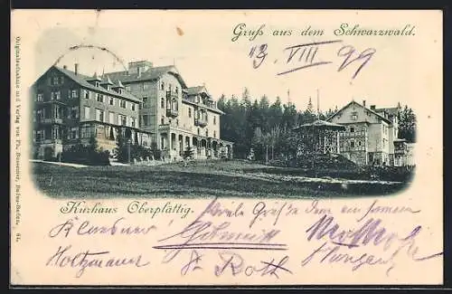 AK Oberplättig /Schwarzwald, Kurhaus Oberplättig mit Garten u. Pavillon