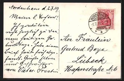 AK Nordenham, Realschule, Ansicht von einer Strassenecke aus
