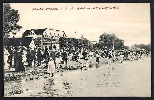 AK Möltenort, Badestrand mit Strandhotel Seeblick