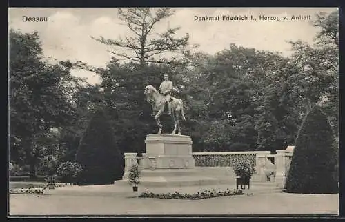 AK Dessau, Denkmal Friedrich I. Herzog von Anhalt