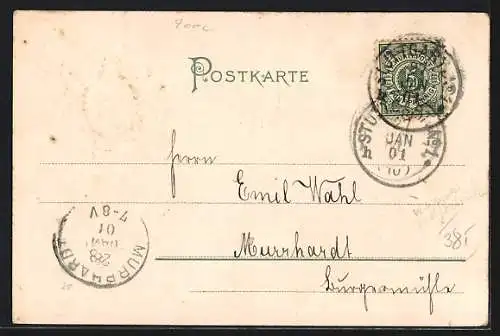 AK Stuttgart, Eberhard Denkmal, Wappen