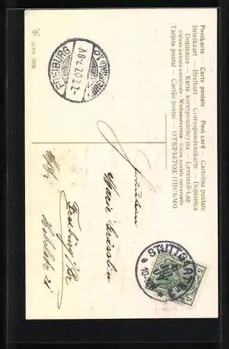 AK Kleiner niederländischer Fischer mit Pfeife