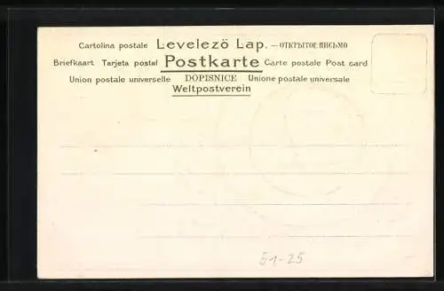 Lithographie Niederländerin in Tracht im Rettungsring