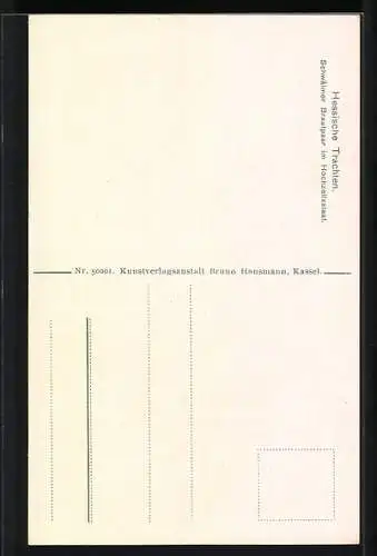 AK Schwälmer Brautpaar im Hochzeitsstaat, hessische Trachten