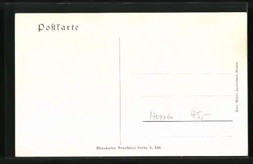 AK Gruppe in schwarzer hessischer Tracht