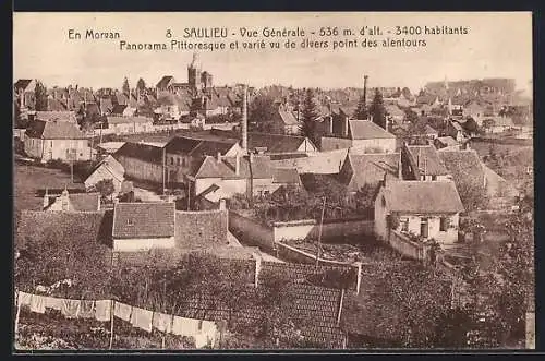 AK Saulieu, Vue Générale, Panorama Pittoresque et varié des alentours