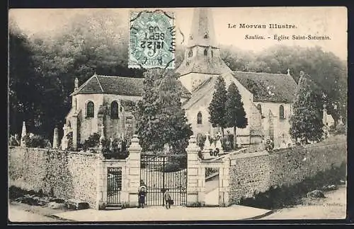 AK Saulieu, Église Saint-Saturnin vue d`ensemble