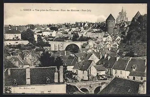 AK Semur, Vue prise des Chicotots, Pont des Minimes, Pont Joly