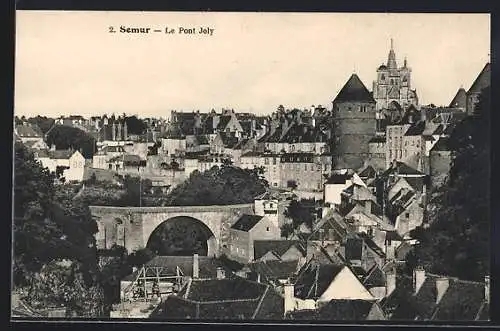 AK Semur, vue sur le Pont Joly et la vieille ville