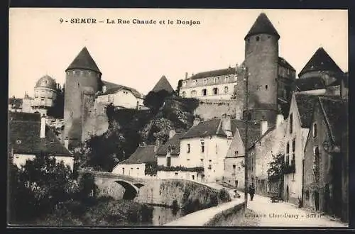 AK Semur, La Rue Chaude et le Donjon