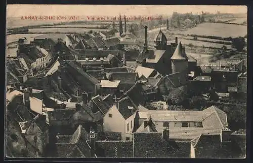 AK Arnay-le-Duc, vue aérienne sur St-Honoré