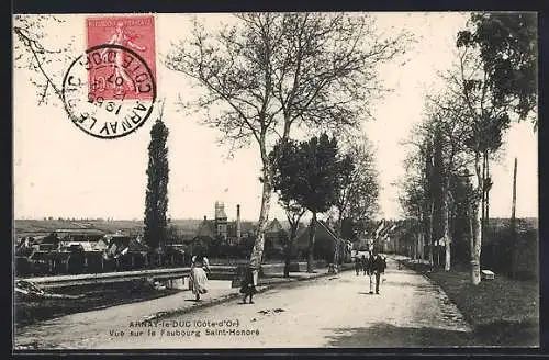 AK Arnay-le-Duc, Vue sur le Faubourg Saint-Honoré