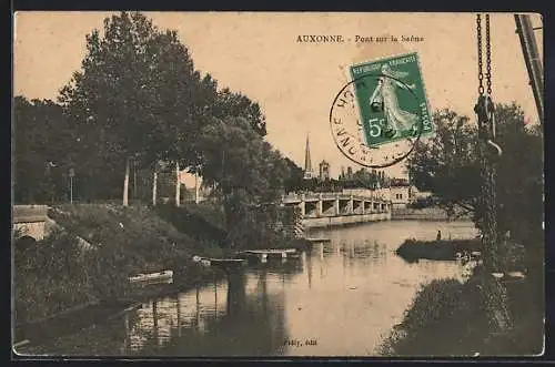 AK Auxonne, Pont sur la Saône