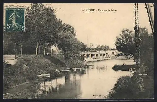 AK Auxonne, Pont sur la Saône