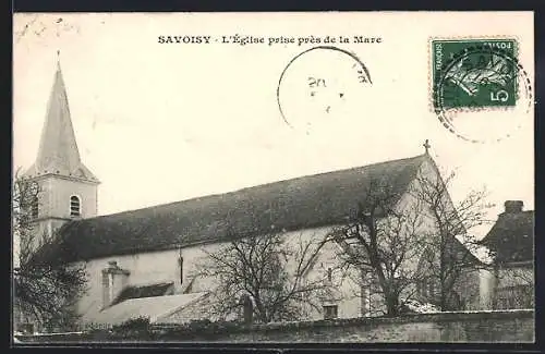 AK Savoisy, L`Église prise près de la Mare