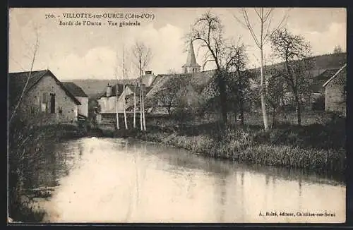 AK Villotte-sur-Ource, Bords de l`Ource, Vue générale