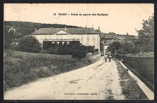 AK Volnay, entrée du pays et clos Daudignac