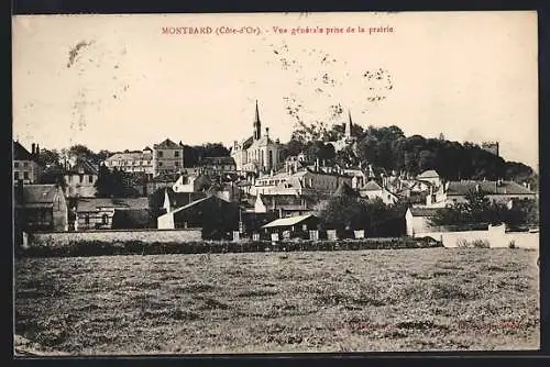 AK Montbard, vue générale prise de la prairie