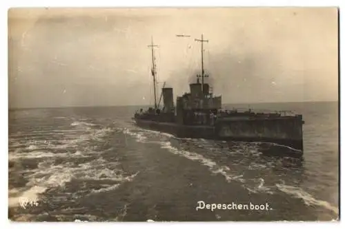 Fotografie 1.WK, Kriegsschiff - Depeschenboot der kaiserlichen Marine