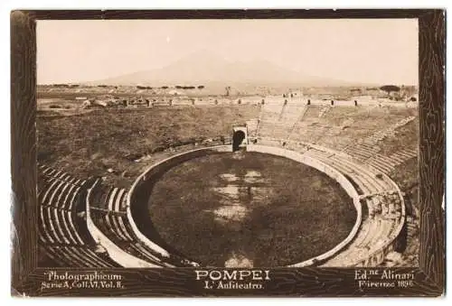 Fotografie Ed. Alinari, Firenze, Ansicht Pompei - Pompeji, L'Anfitatro, Amphitheater