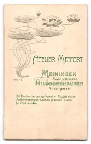 Fotografie Atelier Meffert, Hildburghausen, Rosengasse, Porträt eines Soldaten in Uniform