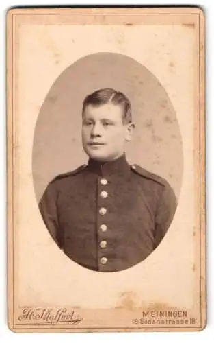 Fotografie H. Meffert, Meiningen, Sedanstrasse 18, Portrait eines jungen Soldaten in Uniform