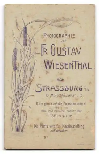 Fotografie Fr. Gustav Wiesenthal, Strassburg i. E., Mörschhäuserstr. 13, Porträt eines Soldaten in Uniform