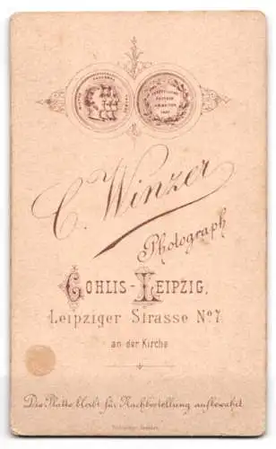 Fotografie C. Winzer, Gohlis-Leipzig, Leipziger Strasse 7, Porträt eines jungen Soldaten in Uniform