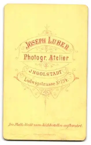 Fotografie Joseph Luber, Ingolstadt, Ludwigstrasse 734, Porträt eines jungen Soldaten in Uniform