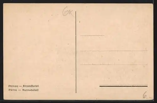 AK Pernau, Blick auf das Strandhotel