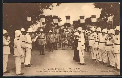 AK Brazzaville /Congo Francais, Proclamation des titres de Mère Marie à la Légion d`Honneur