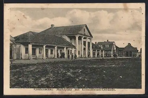 AK Goduzischki, Marktplatz mit Konsistorium-Gebäude