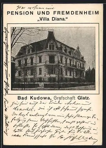 AK Bad Kudowa, Pension und Fremdenheim Villa Diana