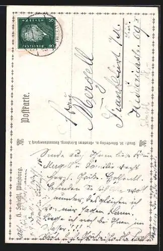 Künstler-AK Heinz Schiestl: Mann mit Leier