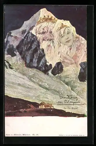 Künstler-AK sign. E. Hansen / Emil Nolde: Pic Royal, der König der Ostalpen, Berg mit Gesicht / Berggesichter