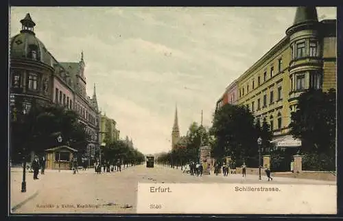 AK Erfurt, Restaurant von Ferd. Engelbrecht in der Schillerstrasse