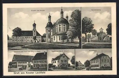 AK Kloster Lechfeld, Kloster und Kirche, Gasthaus zur Post und Bürgermeister, Handlung J. Butzer