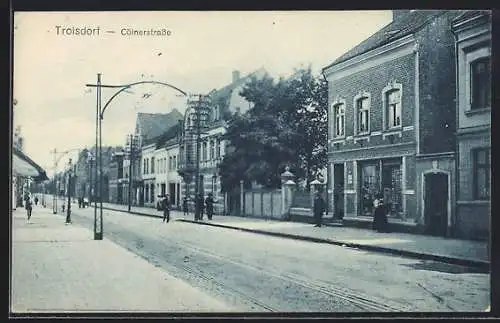 AK Troisdorf, Cölnerstrasse mit Geschäft