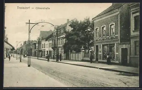 AK Troisdorf, Cölnerstrasse mit Geschäft